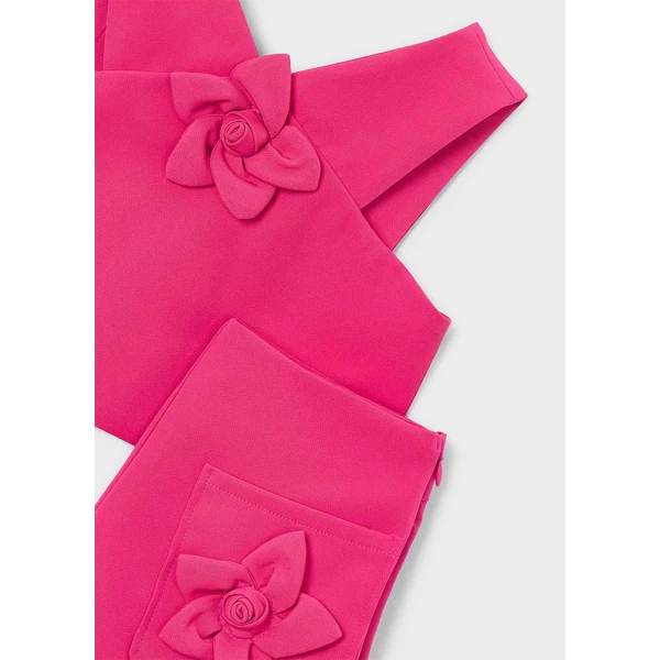 MAYORAL SET BERMUDA PANTS FLOWERS CLAVEL