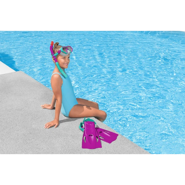 BESTWAY SET MASK WITH SNORKEL & FINS PINK