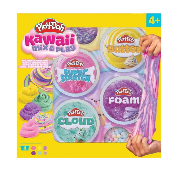 PLAYDOH - SLIME SET 4PCS KAWAII MIX & PLAY