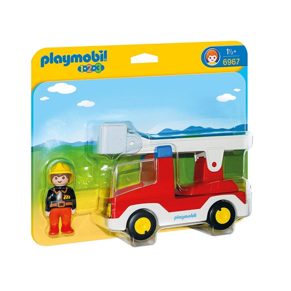 PLAYMOBIL 1-2-3 FIRE ENGINE WITH LADDER