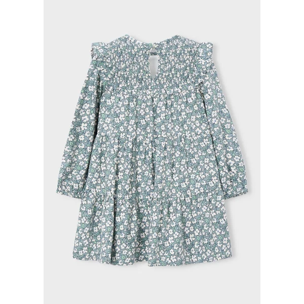 MAYORAL DRESS FLANNEL PRINTED GREEN 