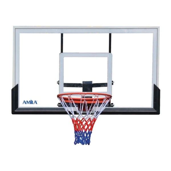AMILA DELUXE BASKETBALL SYSTEM ΜΕ ΓΥΑΛΙΝΟ ΤΑΜΠΛΟ 8 mm