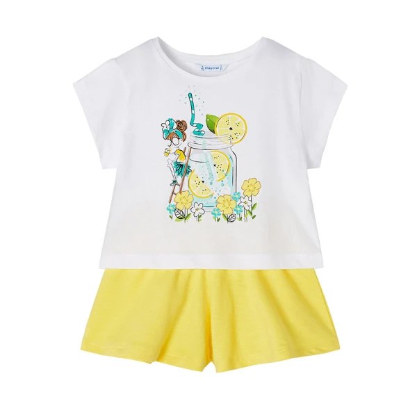 MAYORAL SET SHORT PANTS PRINTED YELLOW