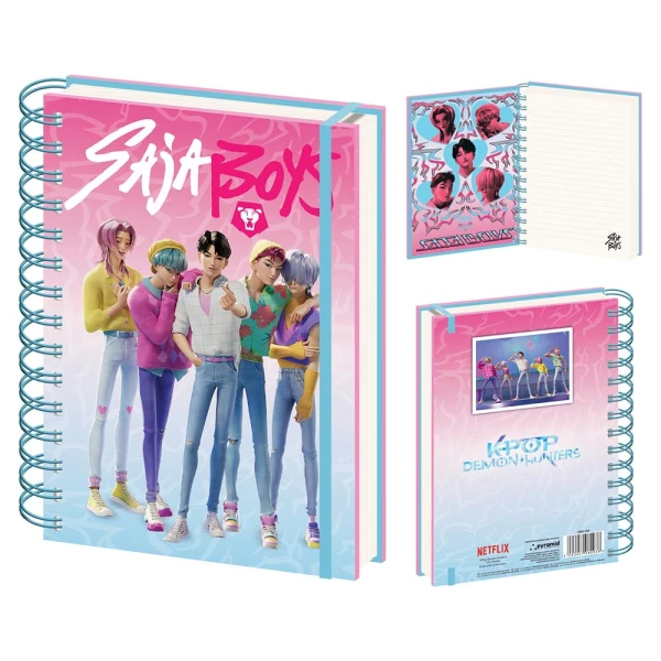 K-POP DEMON HUNTERS SAJA BOYS FUZZY A5 NOTEBOOK