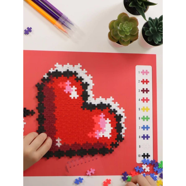 PLUS PLUS PUZZLE BY NUMBER HEARTS 250 pcs.