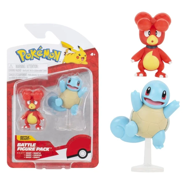 POKEMON FIGURES 2pcs. & 1pc. W19 - MAGBY & SQUIRTLE