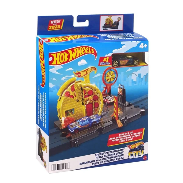 HOT WHEELS CITY MINI TRACK - SPEEDY PIZZA PICK-UP