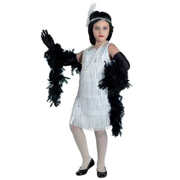 CARNIVAL COSTUME CHARLESTON SILVER