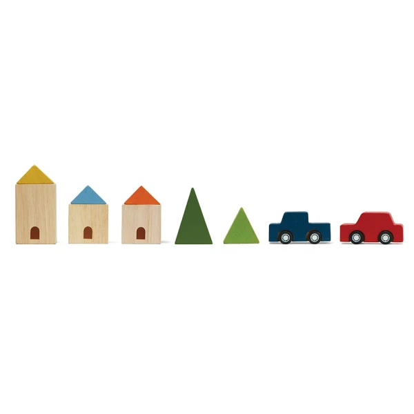 PLAN TOYS RUBBER ROAD AND TRAIN SET