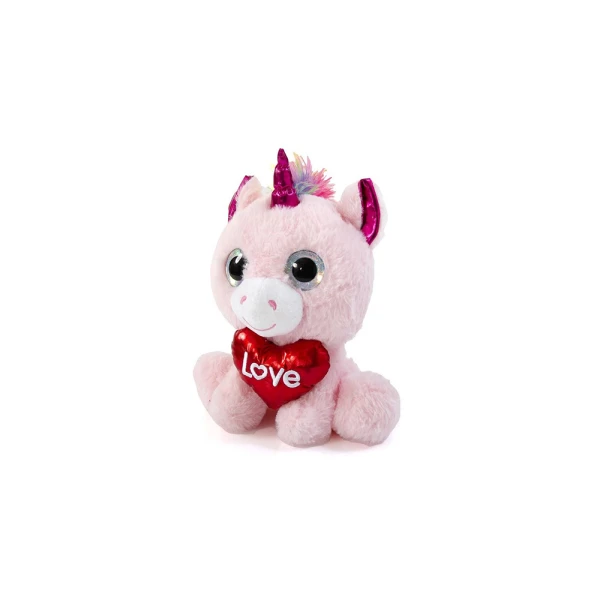 PLUSH UNICORN WITH HEART 24 cm - 2 COLOURS