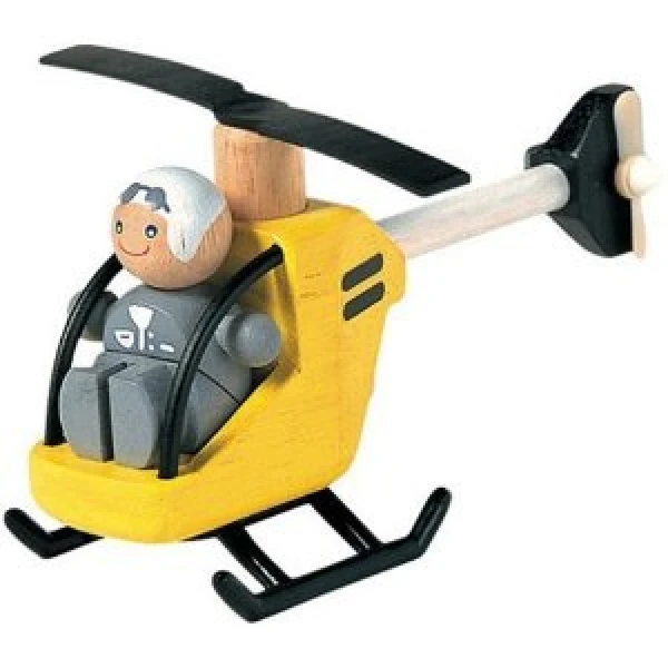 ΞΥΛΙΝΟ ΠΑΙΧΝΙΔΙ PLAN TOYS  HELICOPTER WITH PILOT