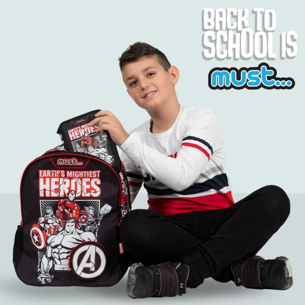 MUST PRIMARY SCHOOL BACKPACK 32X15X45 cm 3 CASES AVENGERS HEROES