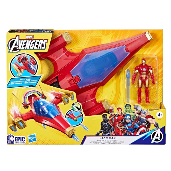 AVENGERS EPIC IRON MAN REPULSOR BLAST BATTLE JET ACTION FIGURE