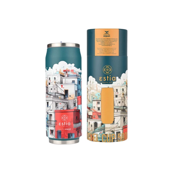 ESTIA HOME ART ΘΕΡΜΟΣ TRAVEL CUP 500ml - URBAN MYTHOS