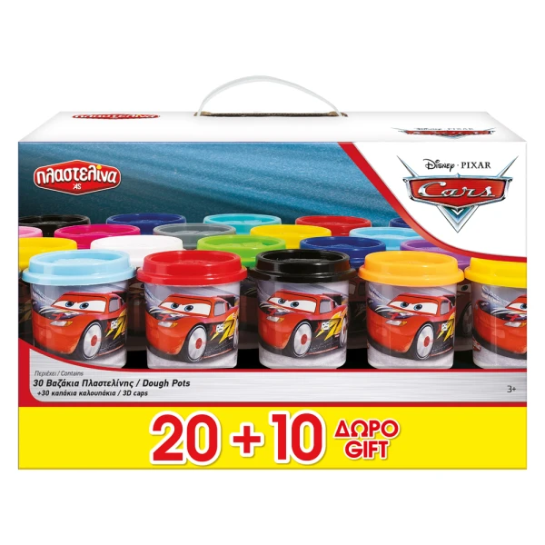 AS ΠΛΑΣΤΕΛΙΝΗ DISNEY CARS 20 ΒΑΖΑΚΙΑ + 10 ΔΩΡΟ ΜΕ ΚΑΠΑΚΙΑ ΚΑΛΟΥΠΑΚΙΑ (13 ΧΡΩΜΑΤΑ) 3KG