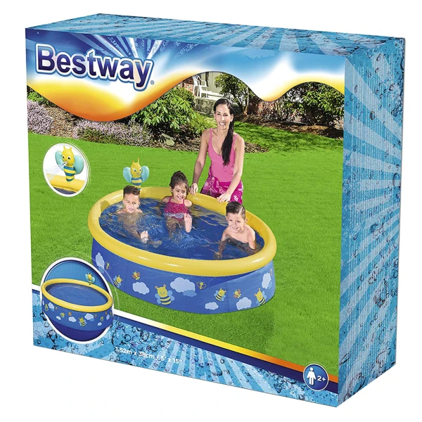 BESTWAY ΠΙΣΙΝΑ MY FIRST FAST SET SPRAY POOL 152X38 cm - ΜΠΛΕ