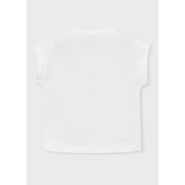 MAYORAL BLOUSE SHORT SLEEVES ECRU-PINK