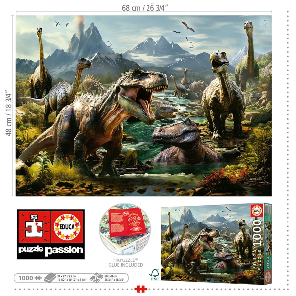 EDUCA ΠΑΖΛ 1000 τεμ. FIERCE DINOSAURS