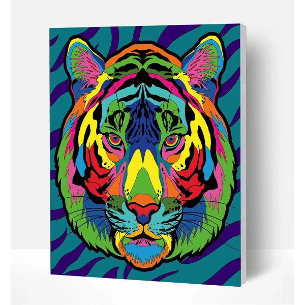 SPLAT PLANET PAINTING BY NUMBERS KIT ON FRAMED CANVAS 40X30 cm TIGER