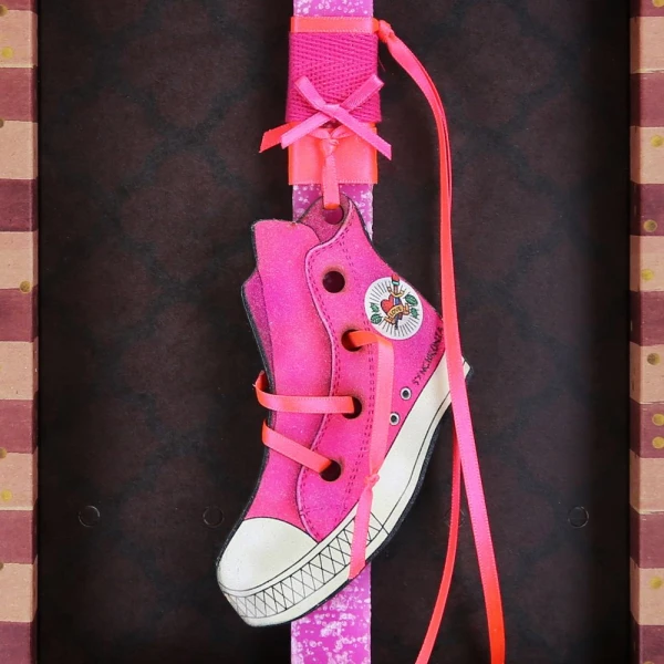 SYNCHRONIA HANDMADE CANDLE 30 cm SHOE TYPE ALLSTAR FUCHSIA