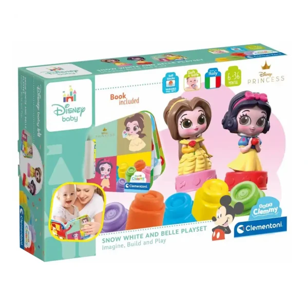SOFT CLEMMY DISNEY PRINCESS SET WITH 6 SOFT PREMIUM BRICKS FOR 10-36 MONTHS
