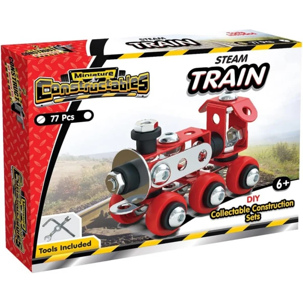 CONSTRUCT IT DIY MINI STEAM TRAIN RED 77 pcs