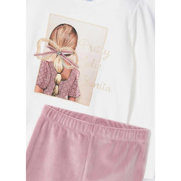 MAYORAL SET LEGGINGS VELOUR PINK