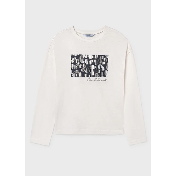 MAYORAL LONG-SLEEVE T-SHIRT DESIGN BEIGE-PETROL