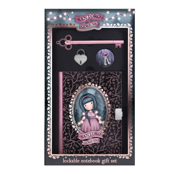 SANTORO GORJUSS ΣΕΤ ΔΩΡΟΥ ΗΜΕΡΟΛΟΓΙΟ ΜΕ ΚΛΕΙΔΙ FAIRY DUSK (PINK DRESS)