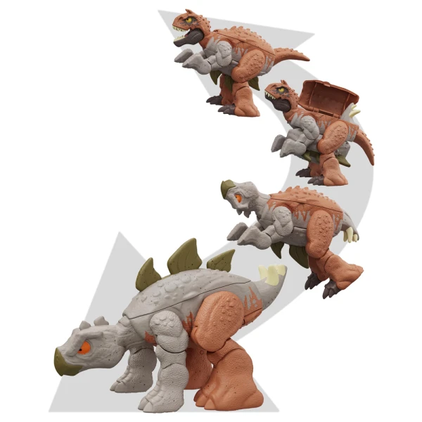JURASSIC WORLD DINOSAURS 2 IN 1 - CARNOTAURUS & STEGOSAURUS