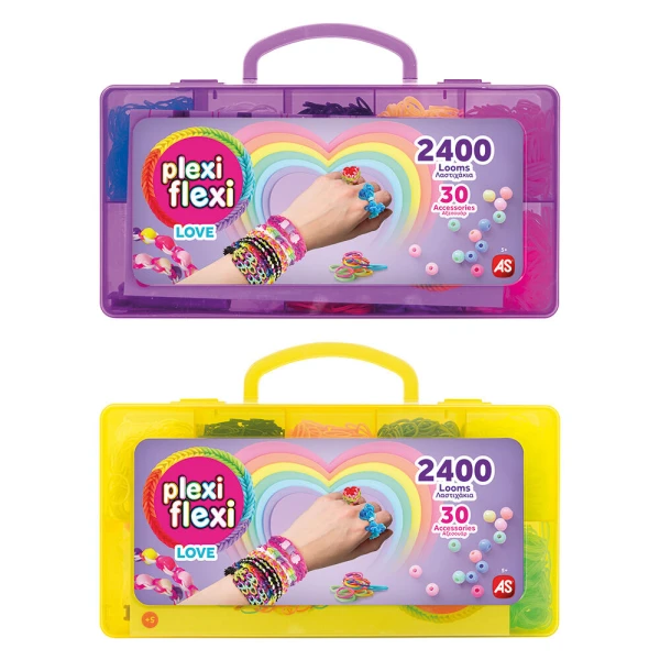 PLEXI-FLEXI CASE WITH 2400 LOOMS & 30 CHARMS - 2 COLOURS