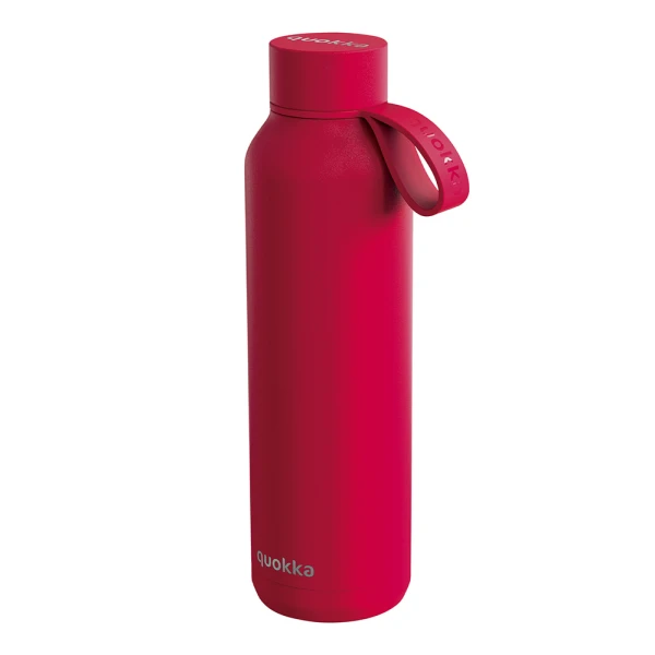QUOKKA THERMAL STAINLESS STEEL BOTTLE WITH HANDLE SOLID 630ml CHERRY RED