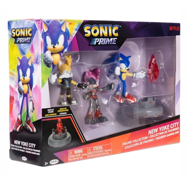 SONIC THE HEDGEHOG ΣΕΤ 3 ΦΙΓΟΥΡΩΝ 6,5 εκ. ΜΕ ΑΞΕΣΟΥΑΡ SONIC PRIME WAVE 1 NEW YOKE CITY