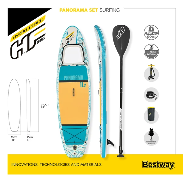 BESTWAY HYDRO-FORCE 340X89X15 cm ΣΕΤ ΚΑΝΟ PANORAMA