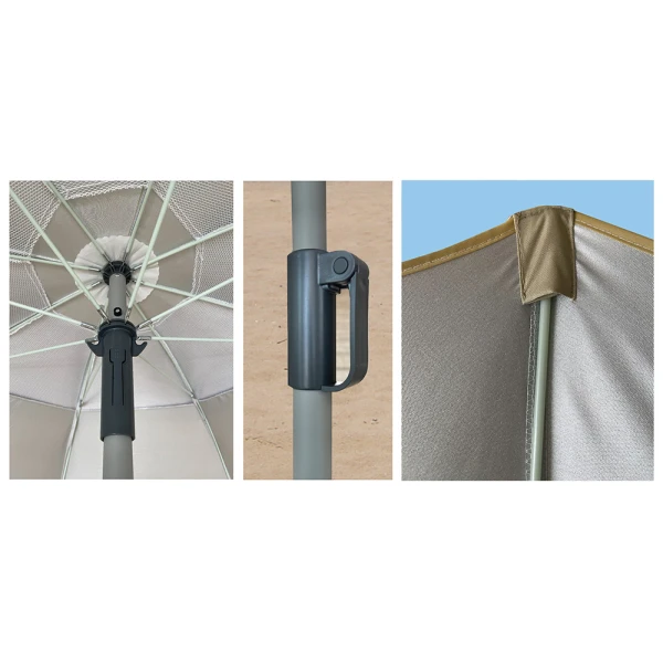 SOLART SUN UMBRELLA 200/8 METAL FRAME 28/32mm - LIGHT BLUE