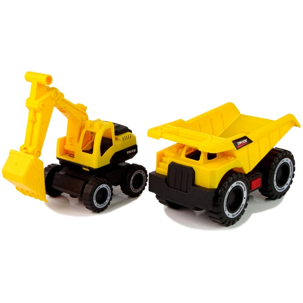 EXCAVATOR & TRUCK TRANSPORT TRUCK WITH SOUNDS AND LIGHTS