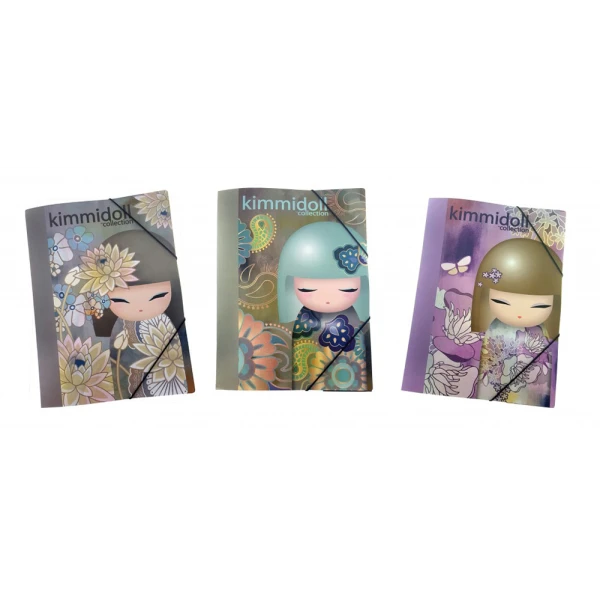 FOLDER WITH RUBBER KIMMIDOLL - 3 COLORS