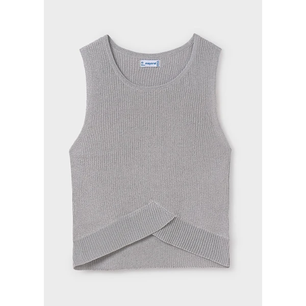 MAYORAL KNITTED TOP PERFORATED SILVER 