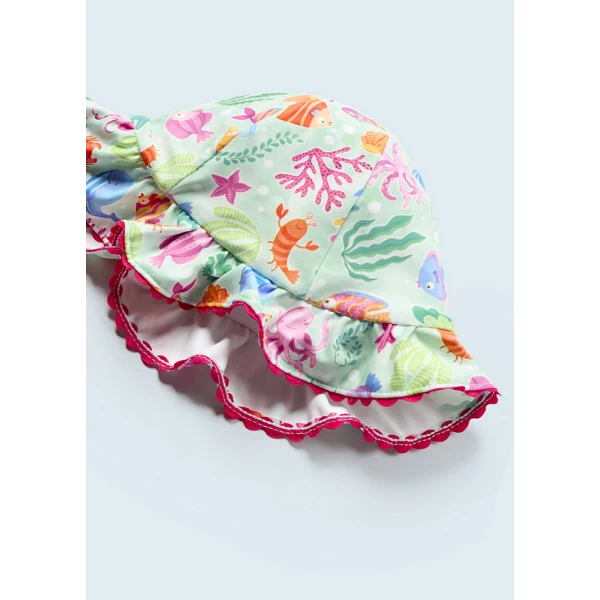 MAYORAL SET SWIMSUIT WITH HAT LIGHT BLUE