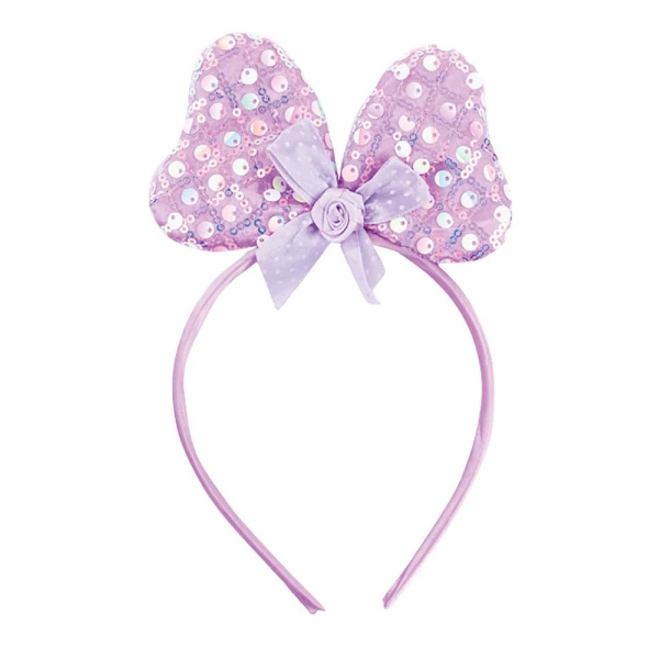 CARNIVAL ACCESSORY BOW HEADBAND WITH SEQUINS - 3 COLOURS