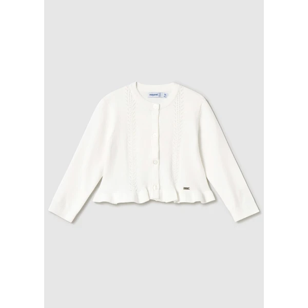 MAYORAL SWEATER KNITTED WITH RUFFLES ECRU 