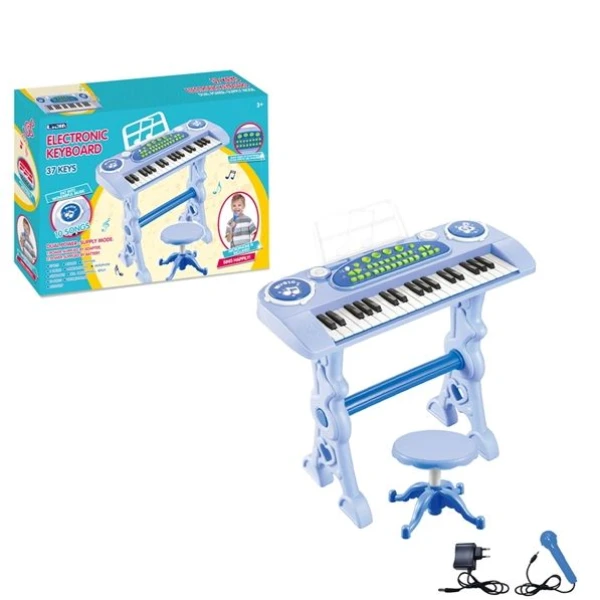 BLUE HARMONIUM 328-03A WITH 37 KEYS & STOOL WITH ADAPTOR
