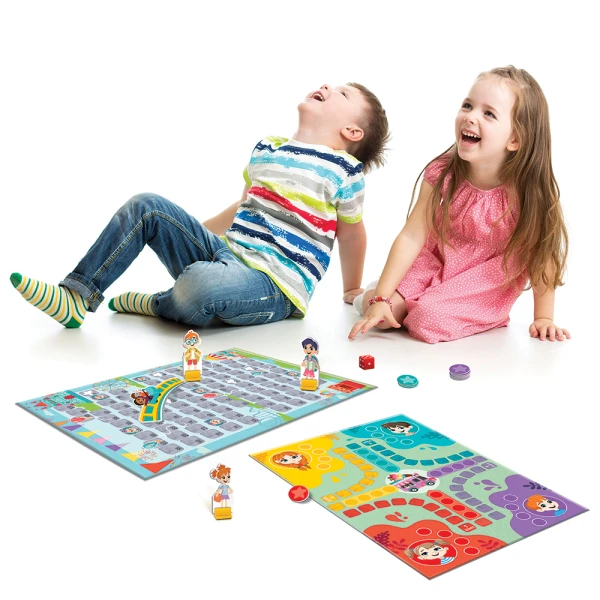 HAPPIHOBBI MAGNETIC BOARD GAME LUNA PARK SNAKES - LADDERS WITH 37 EDUCATIONAL PAPER MAGNETS