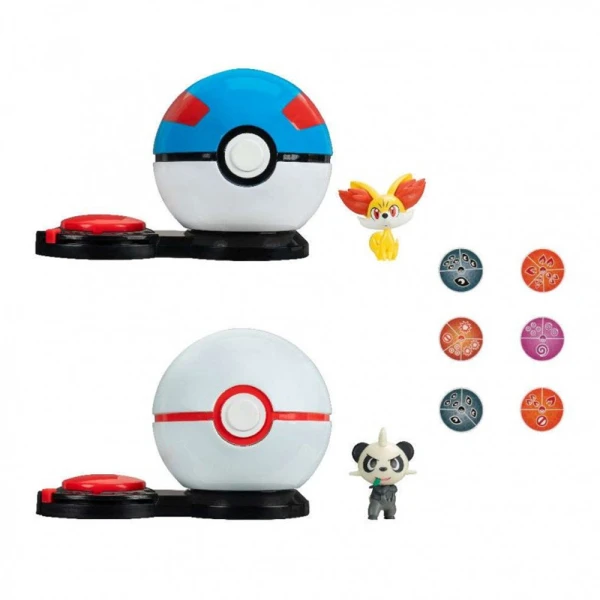 POKEMON BATTLE GAME 2pcs. W5 - FENNEKEN & PANCHAM