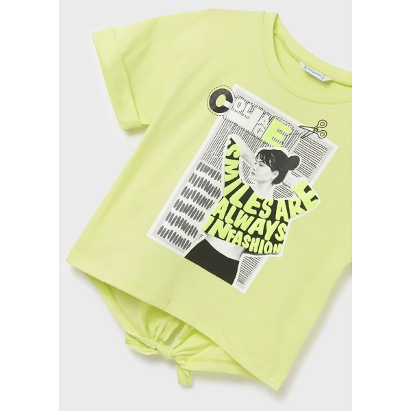 MAYORAL SHORT SLEEVE BLOUSE OPEN BACK GREEN