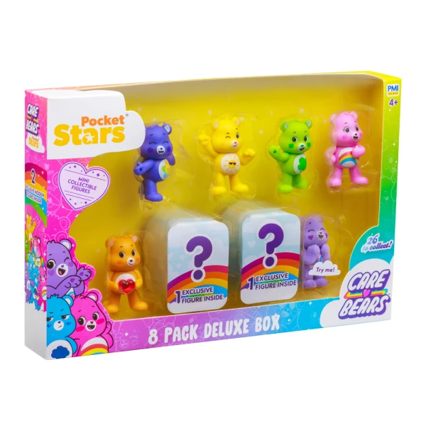 CARE BEARS 8 COLLECTABLE FIGURES 5cm - 4 DESIGNS