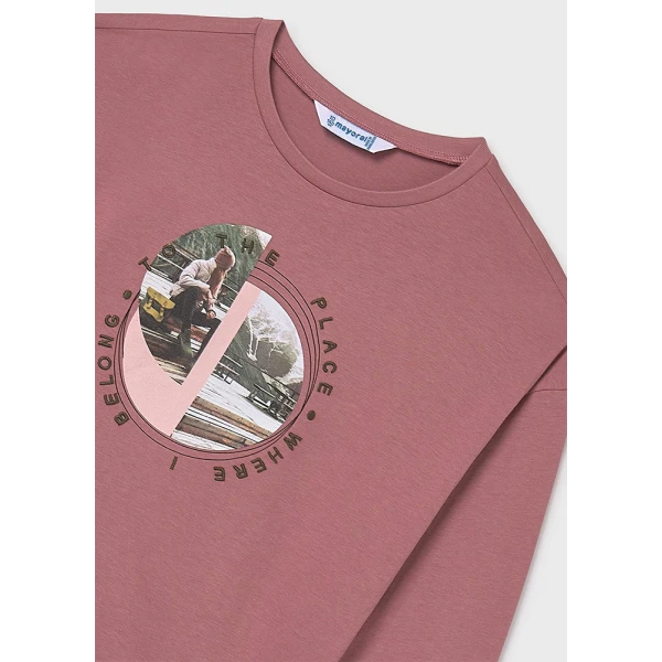 MAYORAL LONG-SLEEVE T-SHIRT DESIGN PINK 