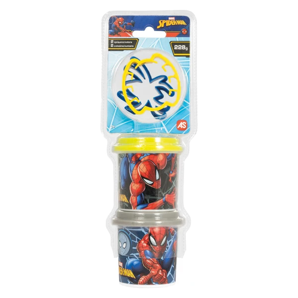 AS DOUGH DISNEY FROZEN & MARVEL SPIDERMAN SET OF 2 DOUGH POTS WITH 2 CUTTERS 228gr FOR AGES 3+ - 8 DESIGNS