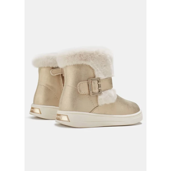 MAYORAL ANKLE BOOT FUR DETAILS GOLD