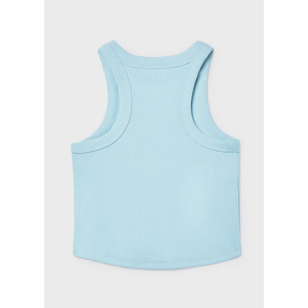 MAYORAL BLOUSE BRACES RIBBED LIGHT BLUE 